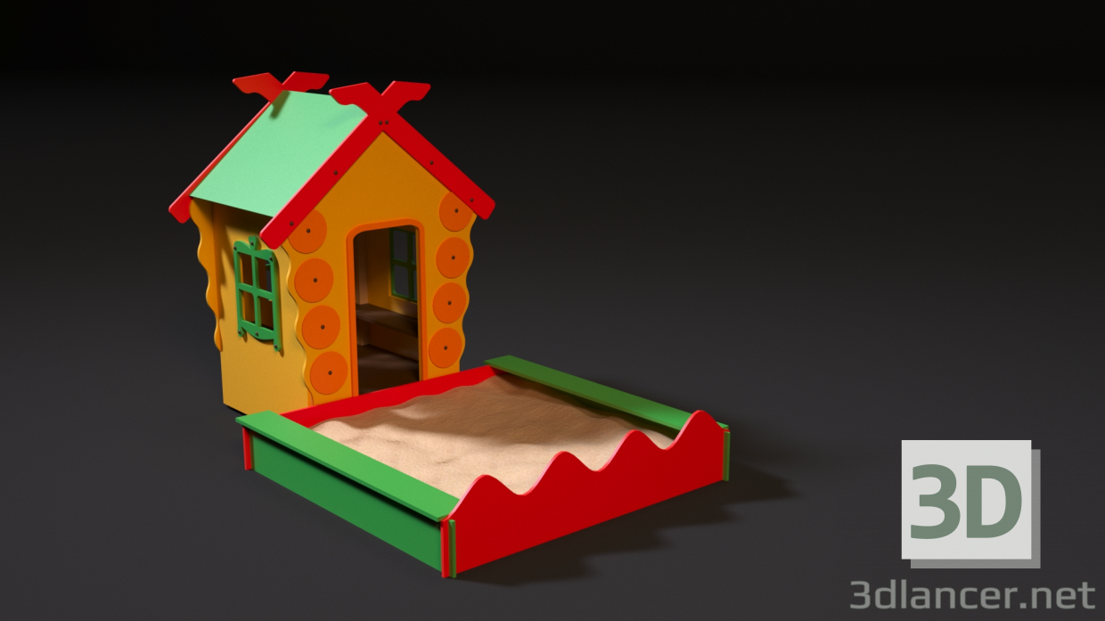modello 3D di Casetta per bambini con sandbox comprare - rendering