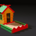 3d Дитячий ігровий будиночок з пісочницею модель купити - зображення