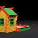 Kinderspielhaus mit Sandkasten 3D-Modell kaufen - Rendern