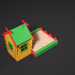 Kinderspielhaus mit Sandkasten 3D-Modell kaufen - Rendern