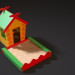 3d Childrens playhouse with a sandbox model buy - render