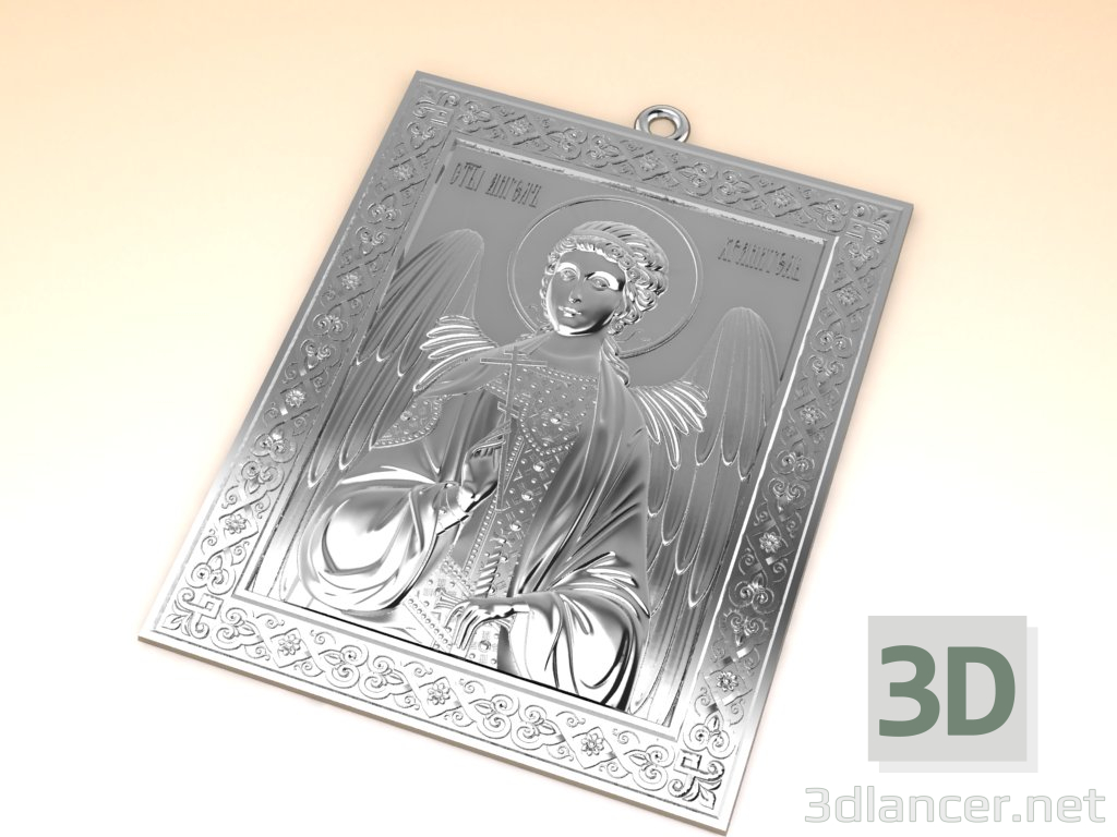 modèle 3D de pendentif ange gardien acheter - rendu
