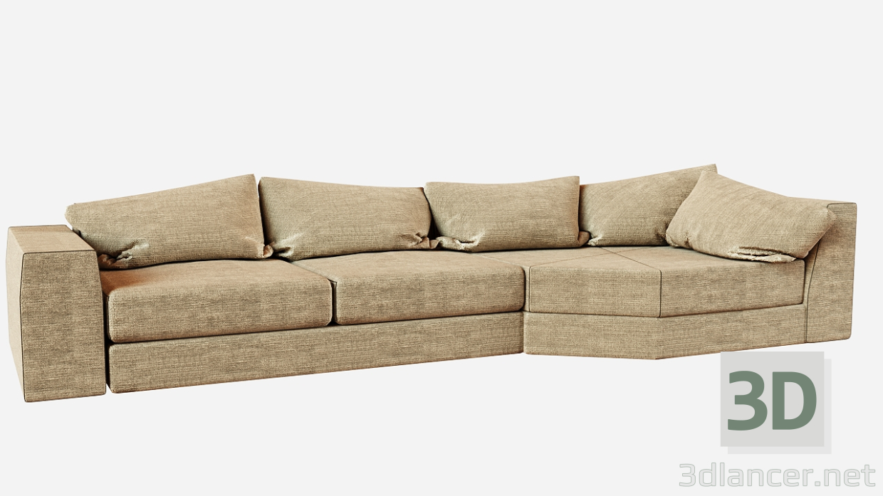 modello 3D divano letto - anteprima