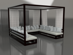 Sofá con cortinas (Negro)