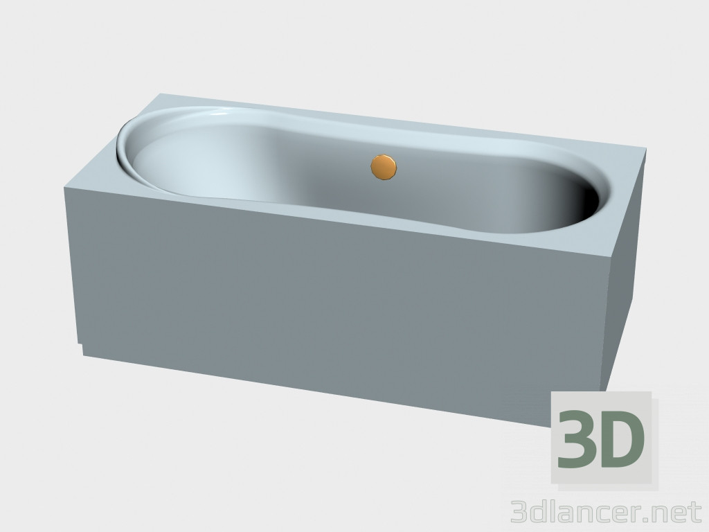 3d model Rectangular bath Fresia with panels (170h80) - preview