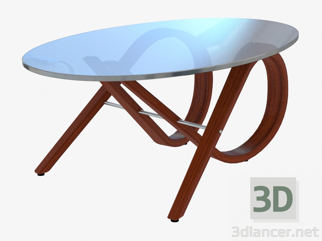3d model Coffee table with oval table top - preview