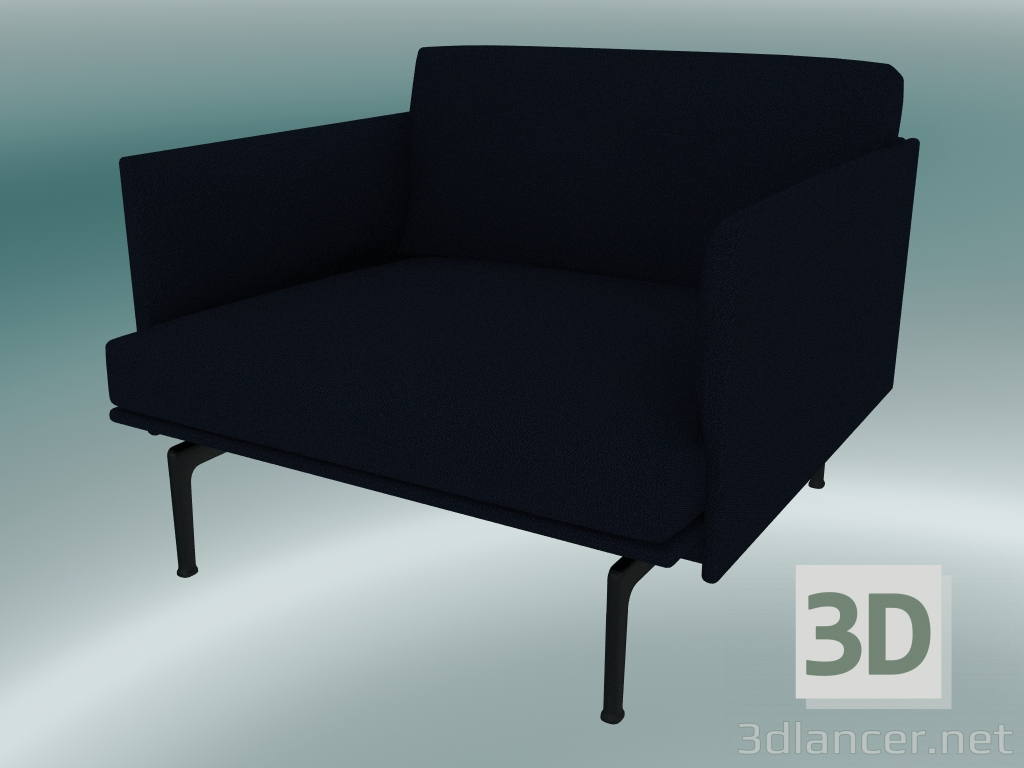 3D Modell Sessel Outline (Vidar 554, Schwarz) - Vorschau