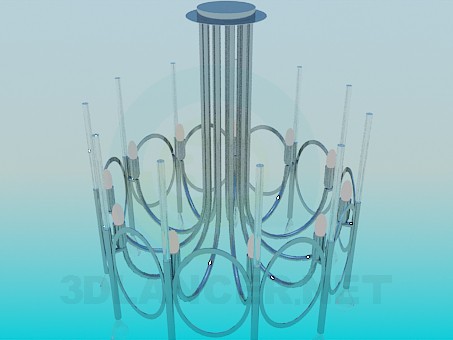 3d модель Люстра со стеклянными трубочками – превью