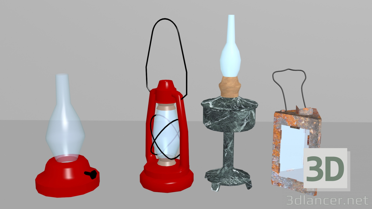 modello 3D di stufa a cherosene, stufa a cherosene comprare - rendering