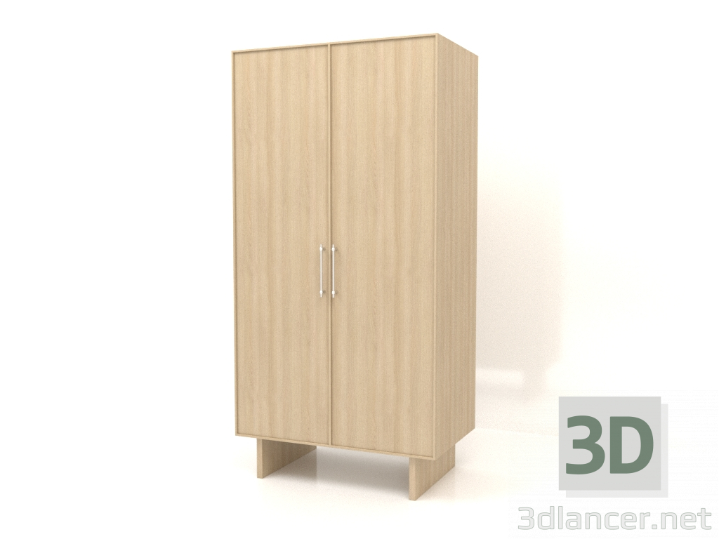 3 डी मॉडल अलमारी डब्ल्यू 02 (1000x600x2000, लकड़ी सफेद) - पूर्वावलोकन