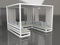 Sofá con cortinas (Blanco)