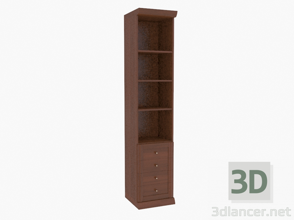 modèle 3D Cabinet étroit avec des étagères ouvertes (261-24) - preview