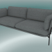 3 डी मॉडल सोफा सोफा (LN3.2, 84x220 H 75cm, गर्म काले पैर, हॉट मैडिसन 724) - पूर्वावलोकन