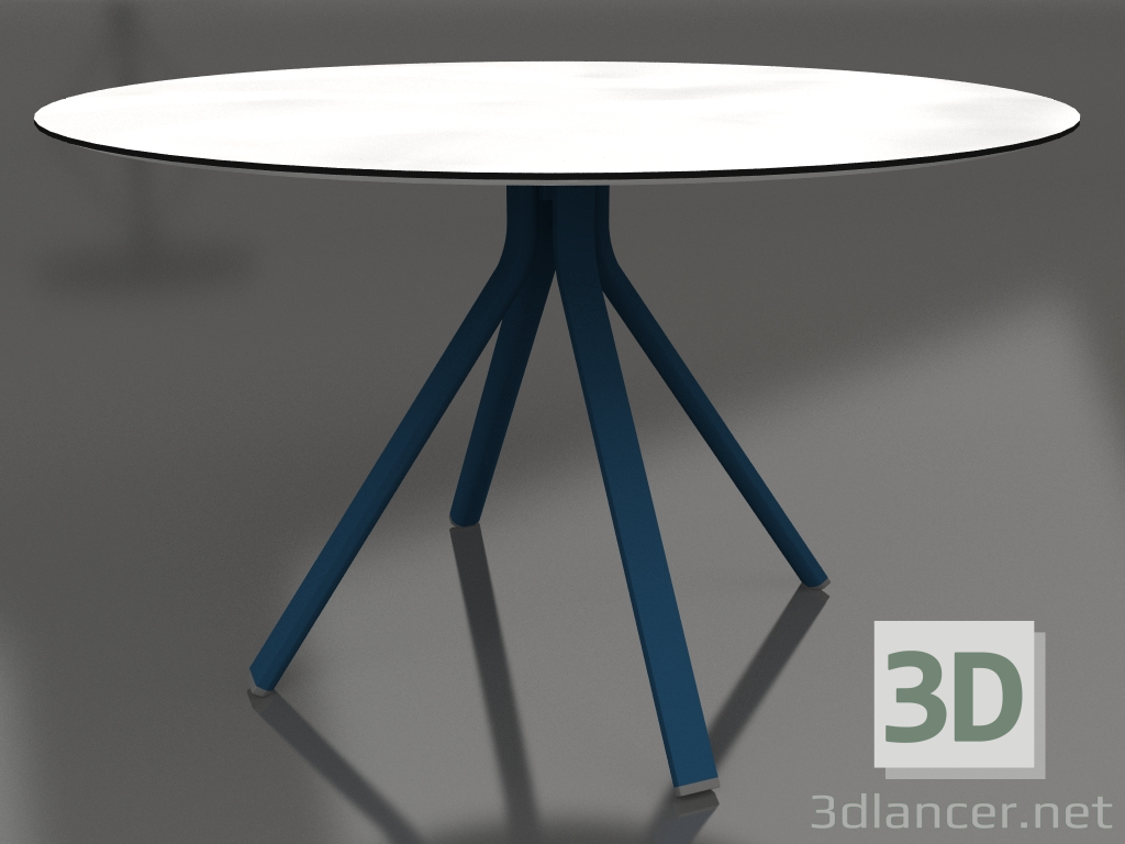 modello 3D Tavolo da pranzo rotondo su gamba colonna Ø120 (Grigio blu) - anteprima