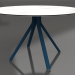 Modelo 3d Mesa de jantar redonda com perna de coluna Ø120 (azul cinza) - preview