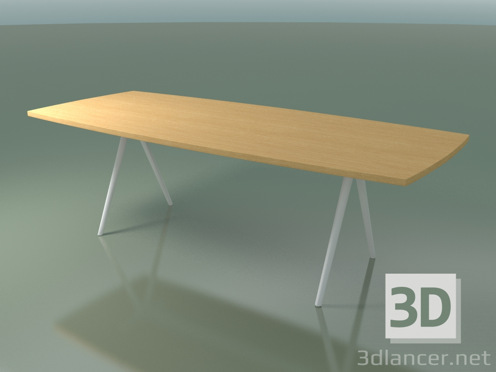 modello 3D Tavolo a forma di sapone 5434 (H 74 - 100x240 cm, gambe 180 °, impiallacciato rovere naturale L22, V - anteprima
