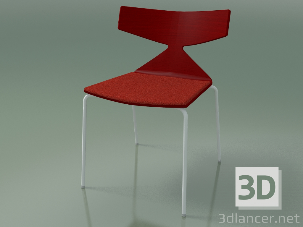 3d модель Стілець стекіруемие 3710 (4 металеві ніжки, з подушкою, Red, V12) – превью
