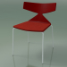 3d model Stackable chair 3710 (4 metal legs, with cushion, Red, V12) - preview