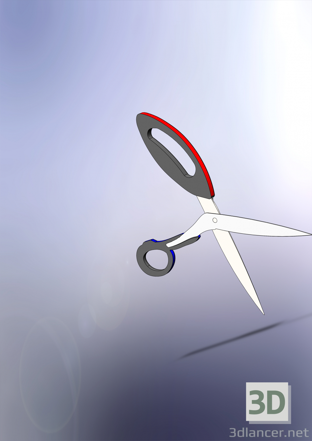 3d Fabric cutting scissors model buy - render
