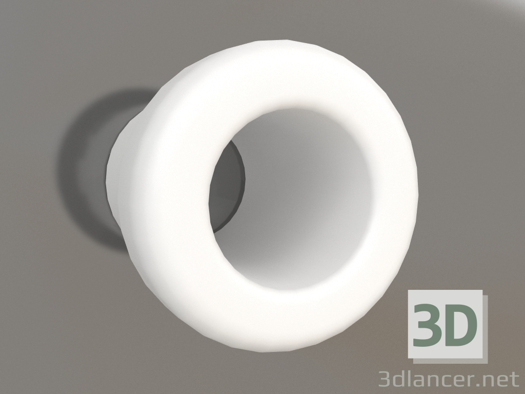 modello 3D Passacavo per uscita cavo dal muro (bianco) - anteprima