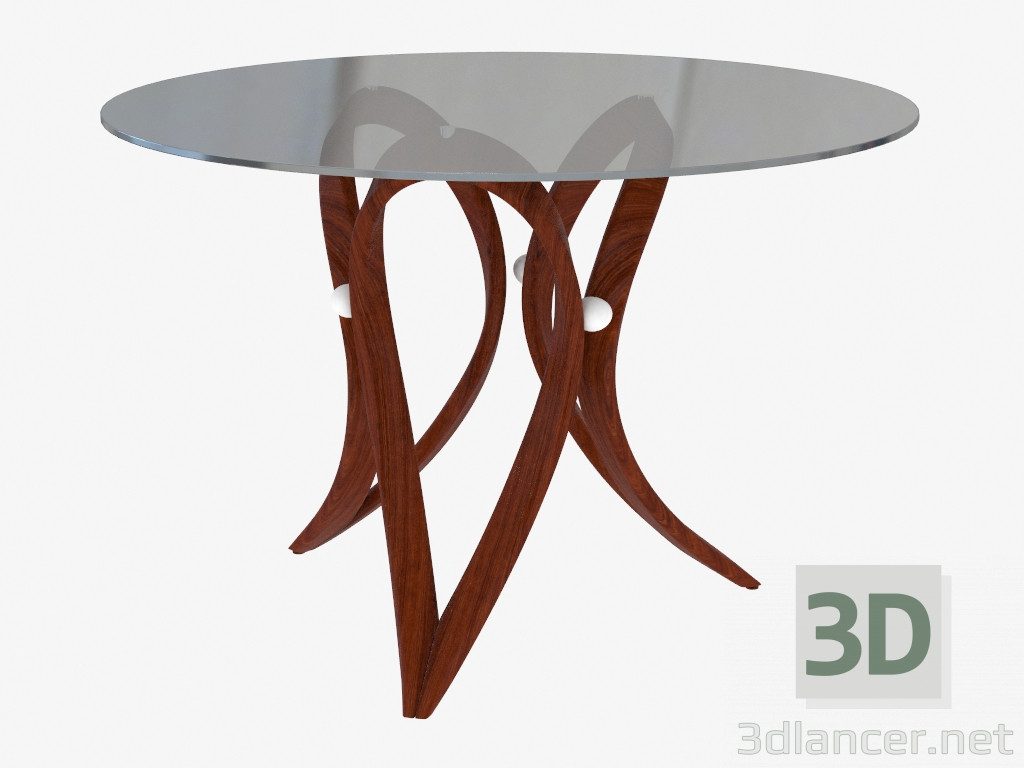 3d model Dining table with round table top - preview