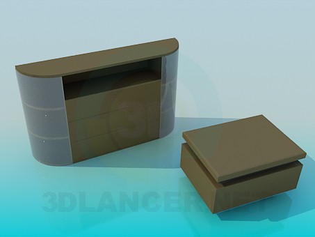 3D modeli Dolap TV ve Banket - önizleme
