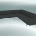 3d model Contorno del sofá de esquina (Hallingdal 166, aluminio pulido) - vista previa