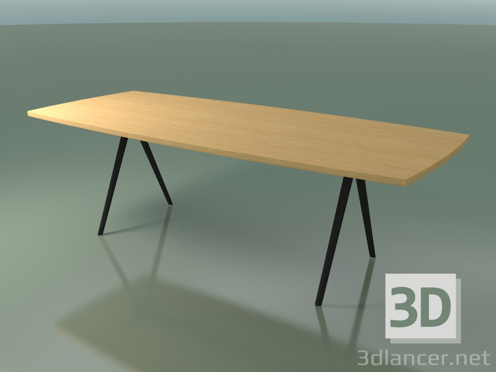 modèle 3D Table en forme de savon 5434 (H 74 - 100x240 cm, pieds 180 °, plaqué chêne naturel L22, V44) - preview