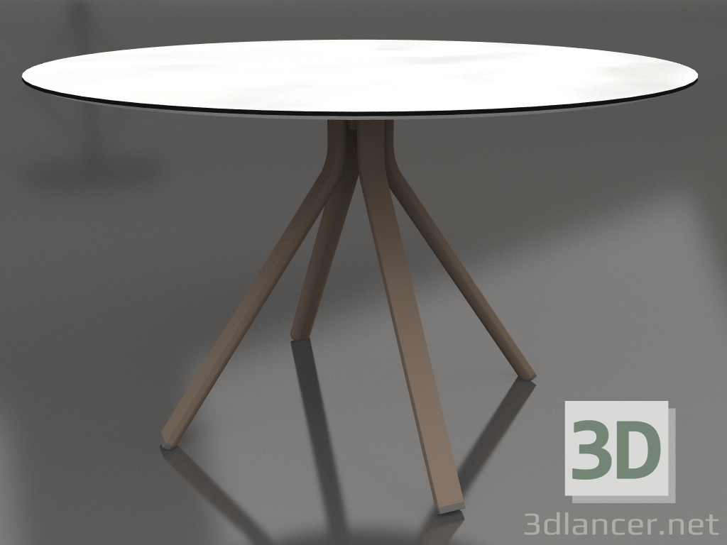 modèle 3D Table à manger ronde sur pied colonne Ø120 (Bronze) - preview