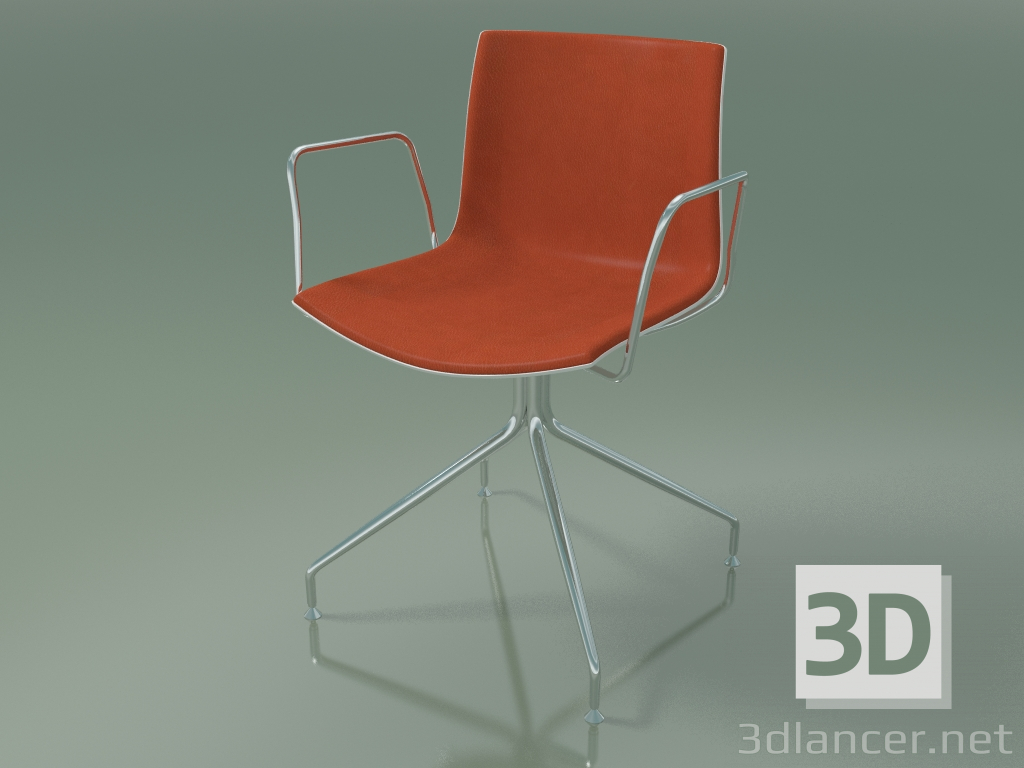 Modelo 3d Cadeira 0460 (giratória, com braços, com acabamento frontal, em polipropileno PO00101) - preview
