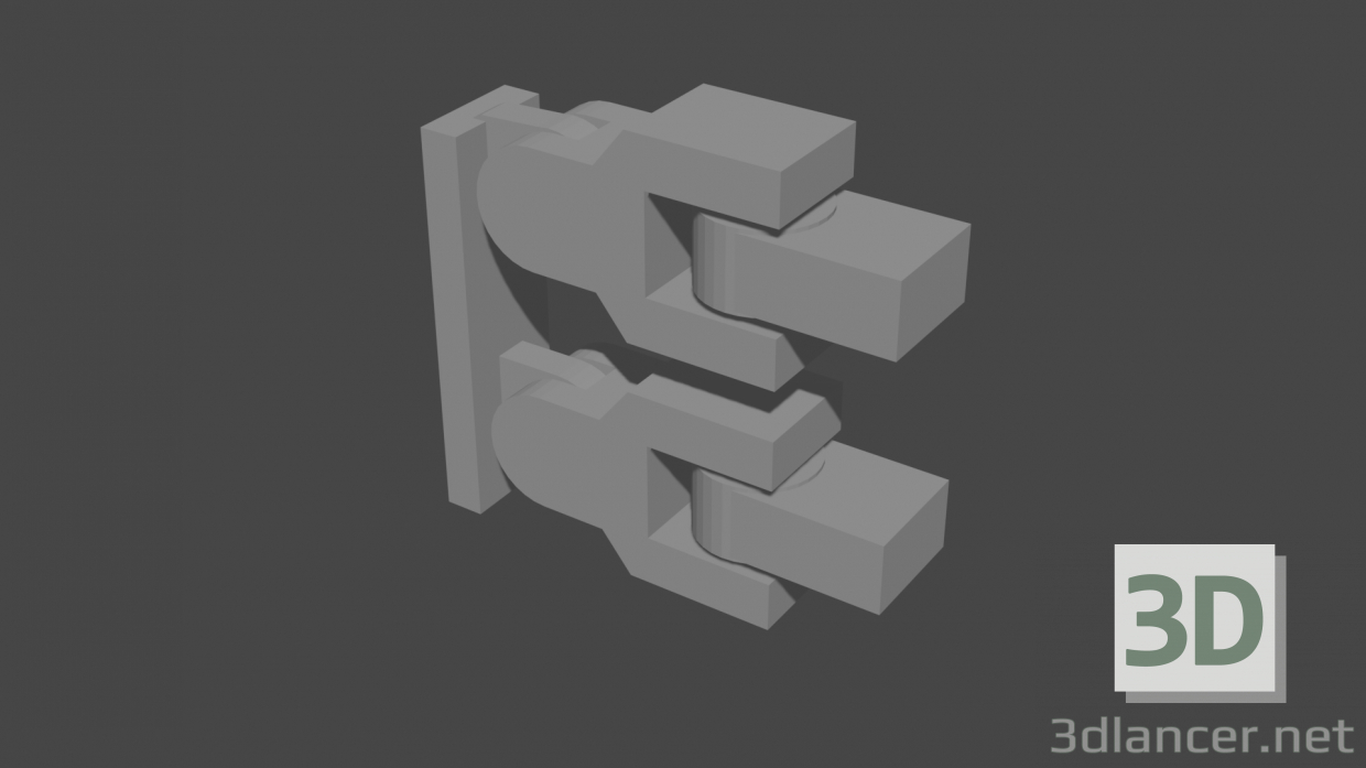 3d Double movable hinge model buy - render