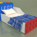 3d model Baby cot with 2 drawers right - preview