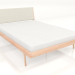 3D modeli Çift kişilik yatak Açık kahverengi 140X200 hafif başlıklı - önizleme