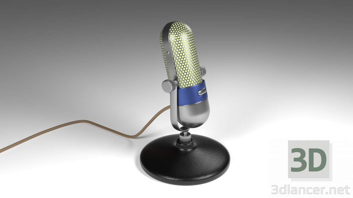 3d Vintage microphone - retro - Микрофон Ретро модель купить - ракурс