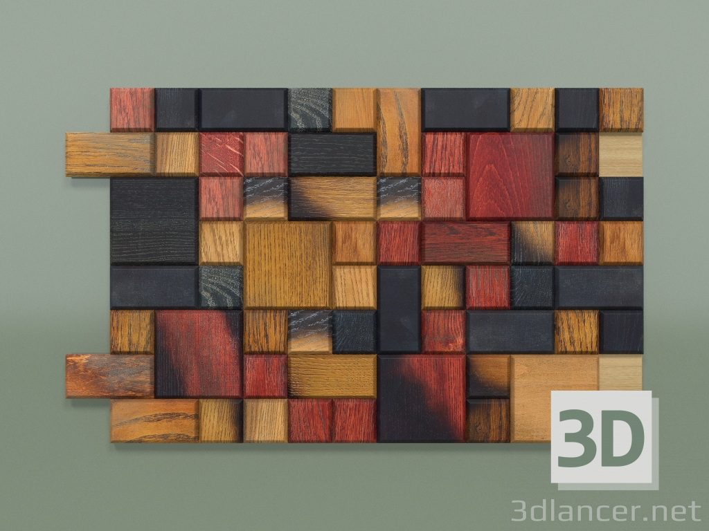3D Modell Holzpaneel Farbe - Vorschau