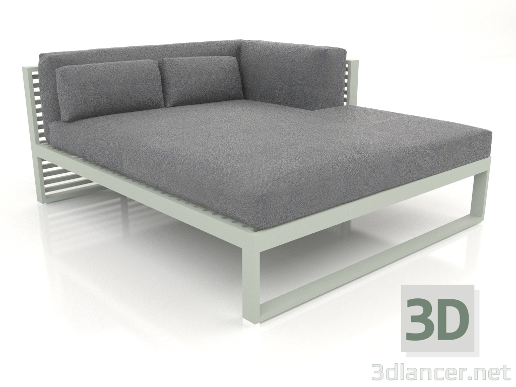 modèle 3D Canapé modulable XL section 2 droite (Gris ciment) - preview