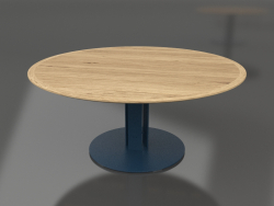 Mesa de jantar Ø170 (azul cinza, madeira Iroko)