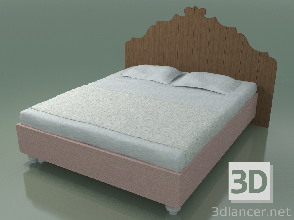 3D modeli Çift kişilik yatak (80 E, Doğal) - önizleme