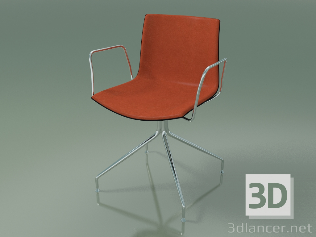 3D modeli Sandalye 0460 (döner, kolçaklı, ön kaplamalı, polipropilen PO00109) - önizleme