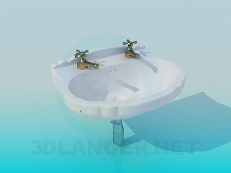 modello 3D Mobile per lavabo con 2 gru - anteprima