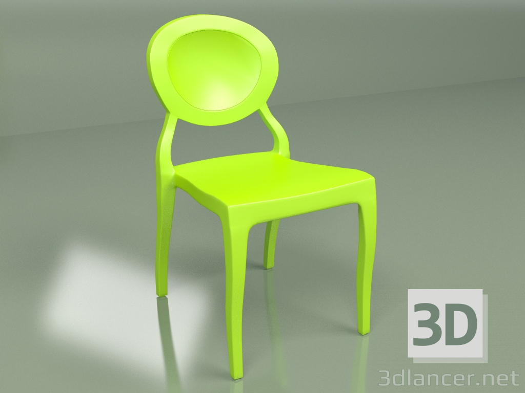 modello 3D Sedia Romola Impilabile (verde) - anteprima