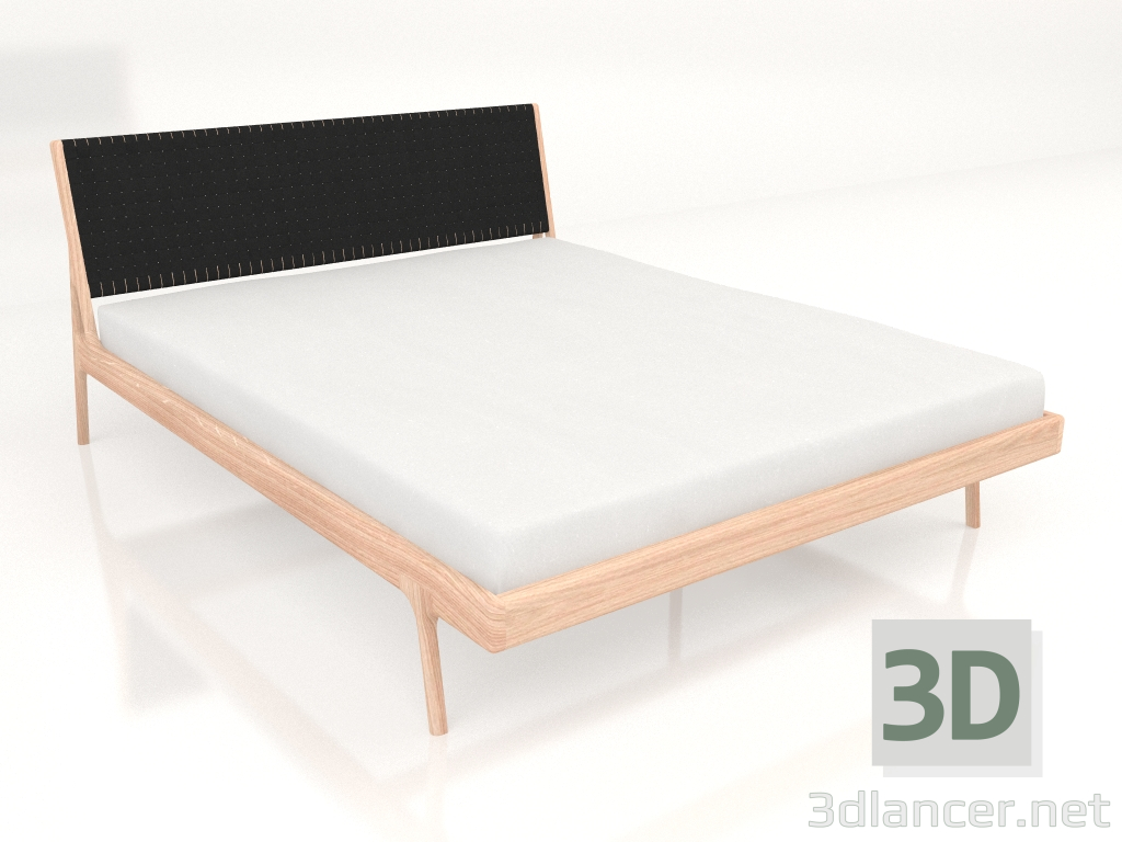 3D modeli Çift kişilik yatak Fawn koyu başlıklı 160X200 - önizleme