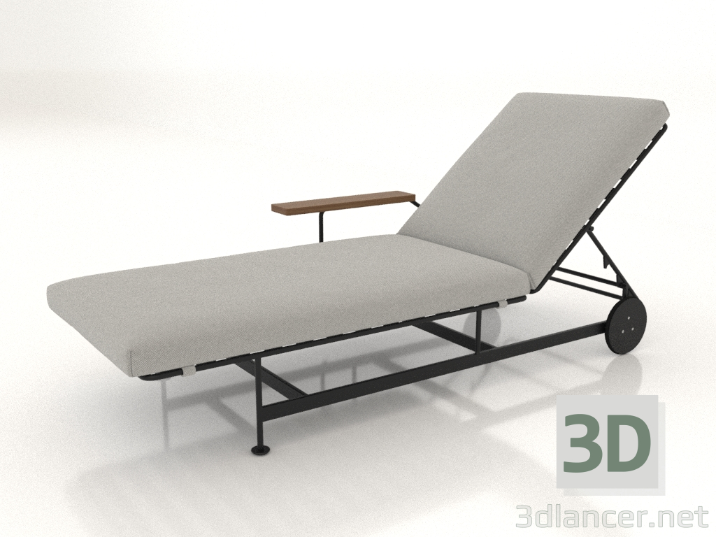 3d model Chaise longue con reposabrazos a la derecha - vista previa