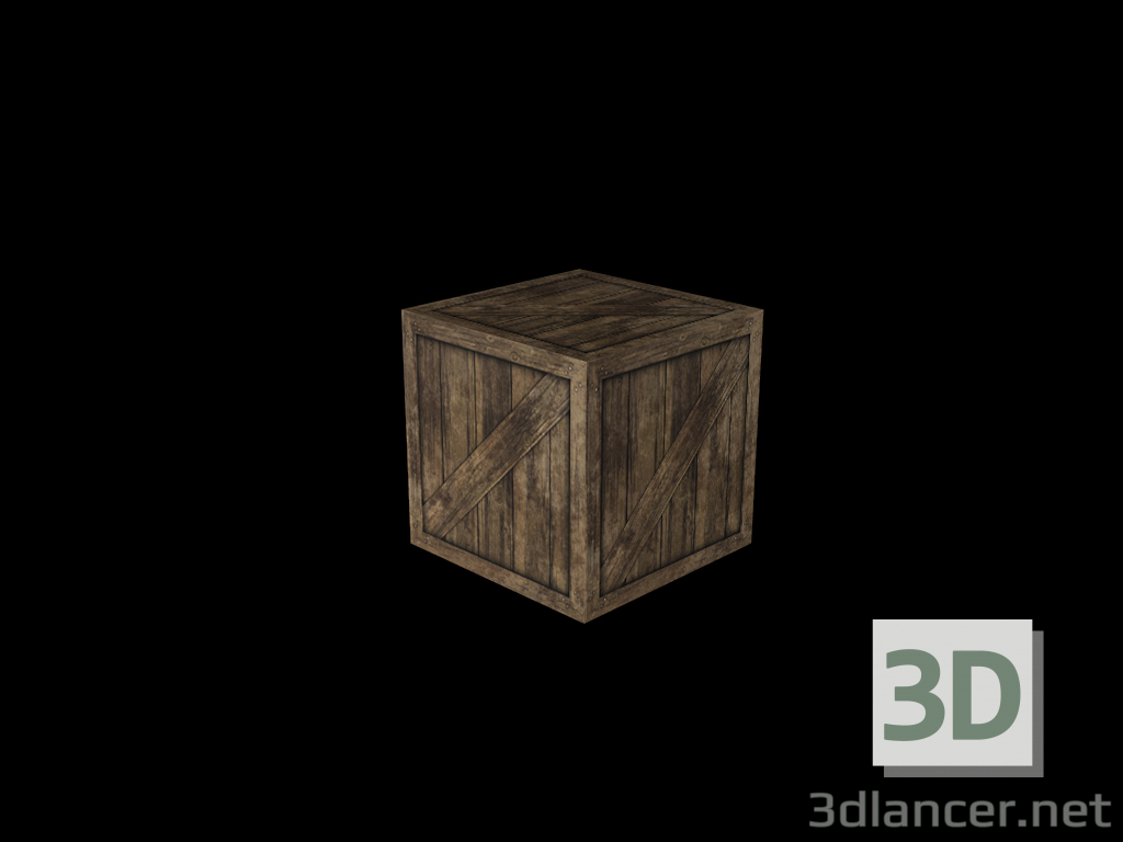 modello 3D Scatola di legno - anteprima