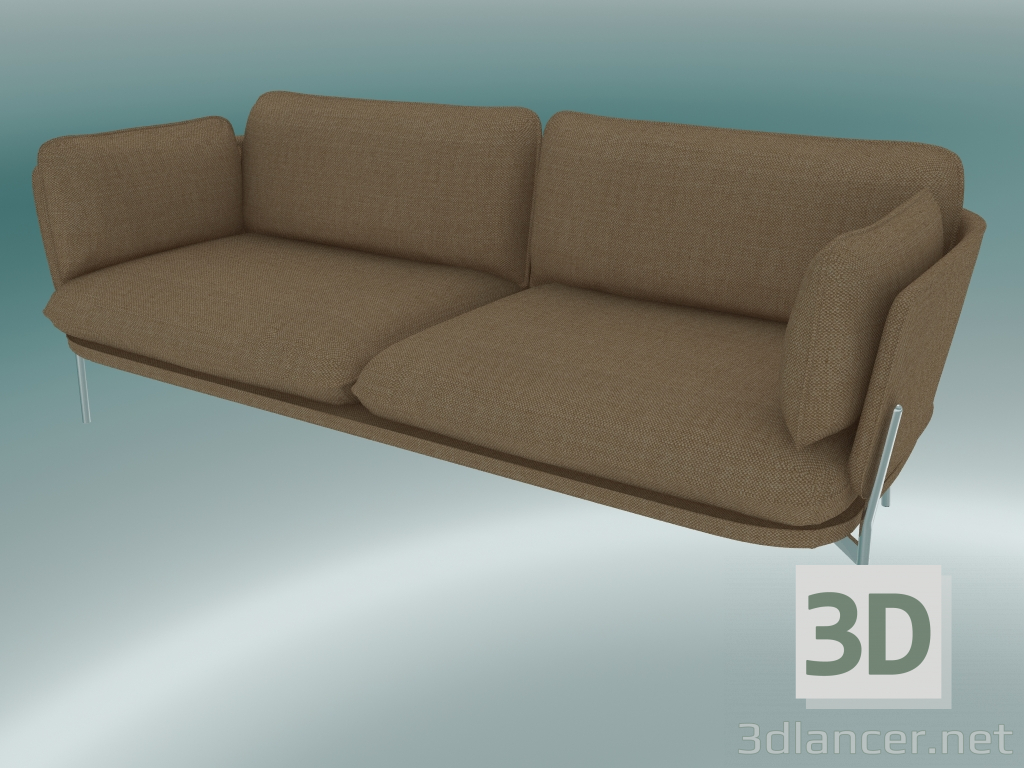 modello 3D Divano divano (LN3.2, 84x220 H 75cm, gambe cromate, Hot Madison 495) - anteprima