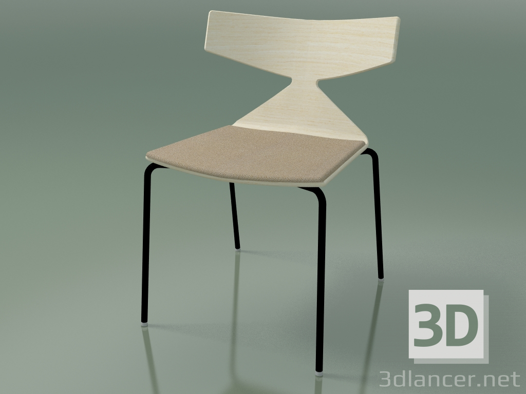 Modelo 3d Cadeira empilhável 3710 (4 pernas de metal, com almofada, branco, V39) - preview