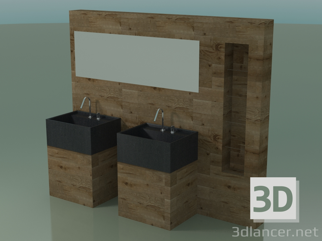Modelo 3d Sistema de decoração de banheiro (D04) - preview