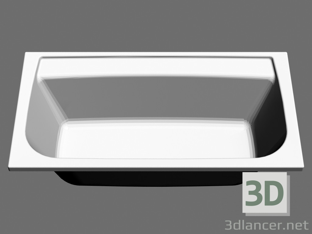 3D Modell Rechteckige Badewanne Praktik N (160 x 85, links) - Vorschau