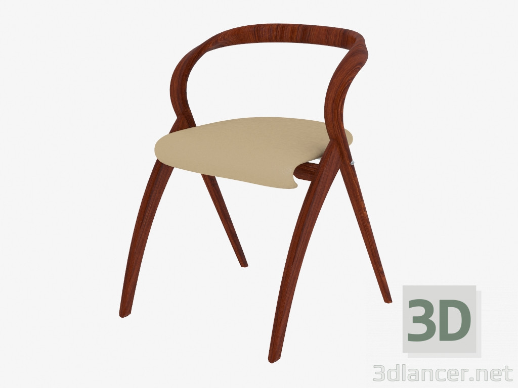 3d model Folding chair with leather upholstery - preview