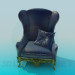 modèle 3D Chaise antique - preview